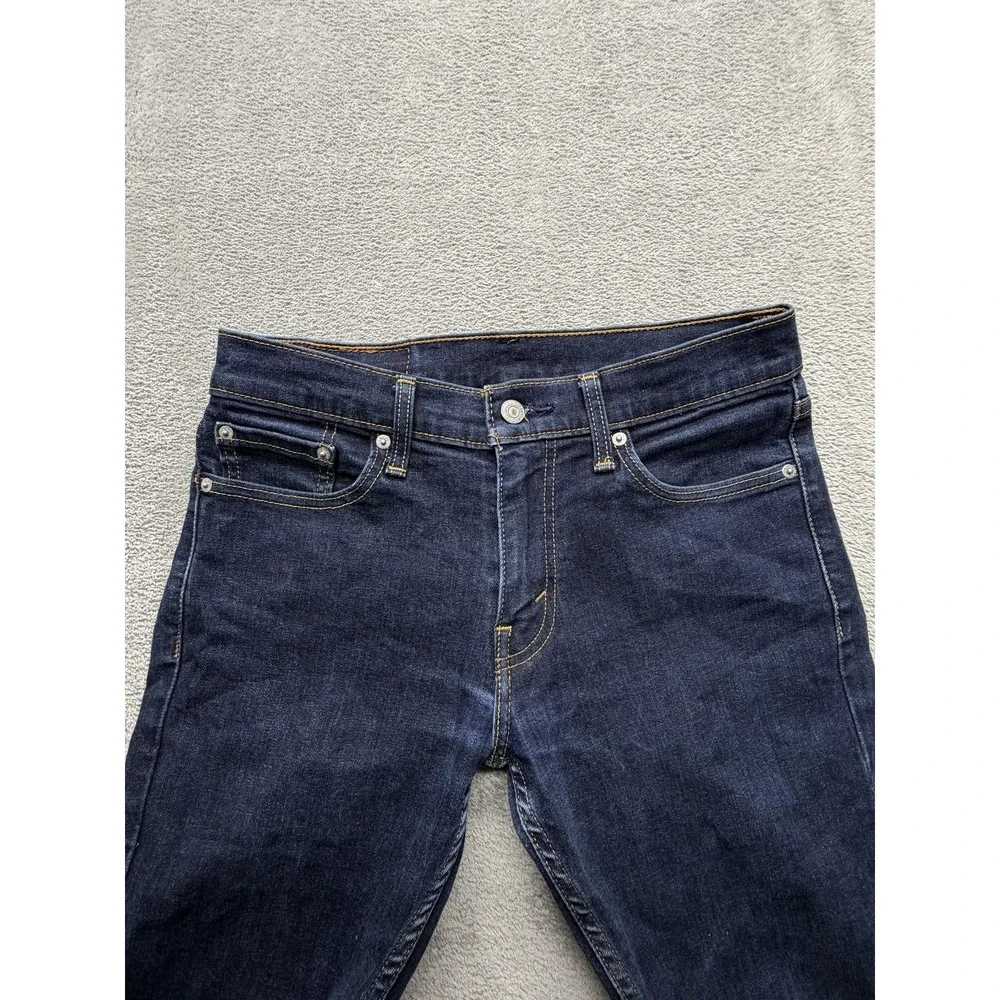 Levis 511‎ Jeans Mens Measured 30x29 Dark Wash Blue Slim Taper Stretch Denim